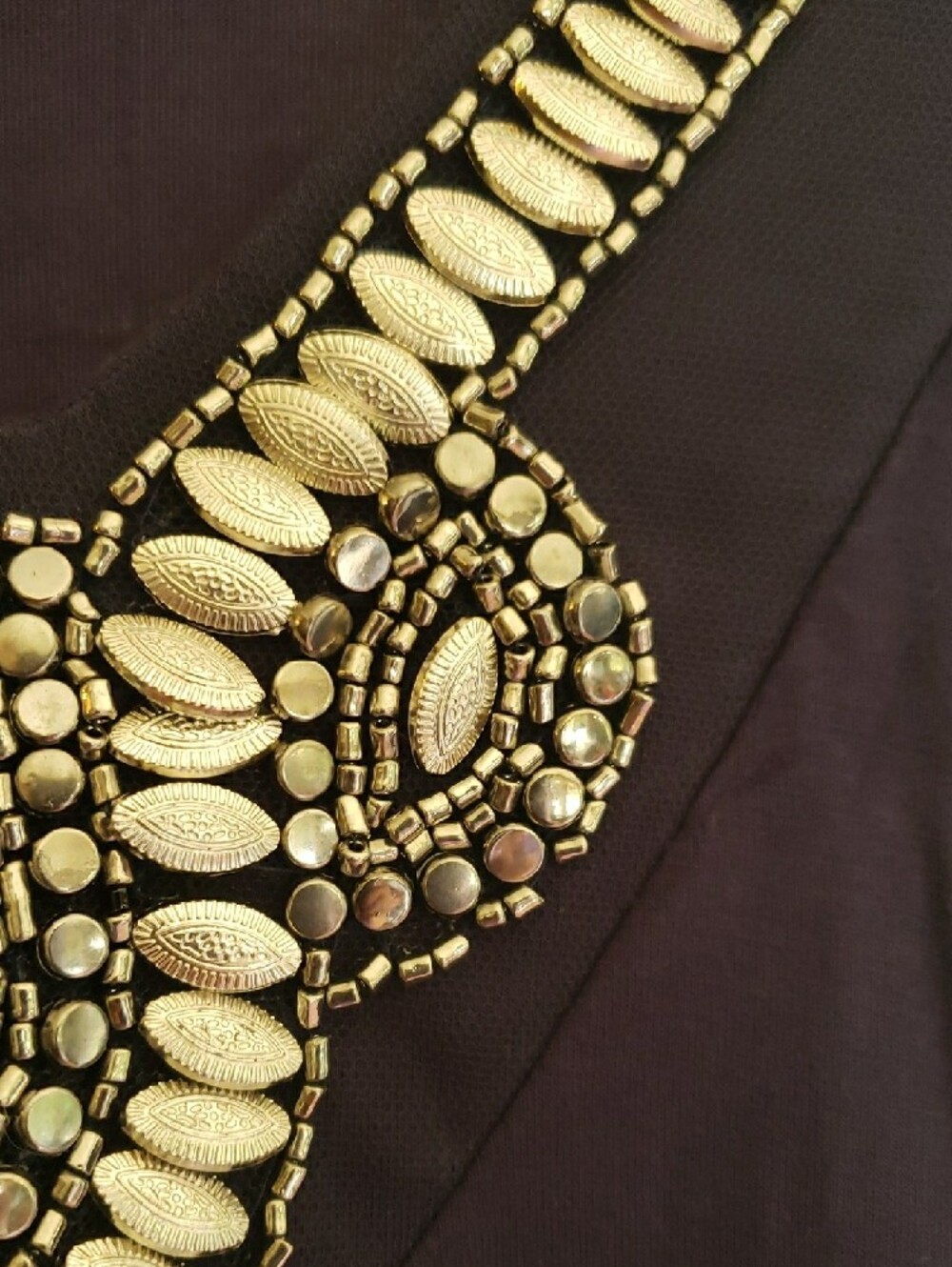 White Mark Navy Embellished V-Neck Tunic - Picture 8 of 9